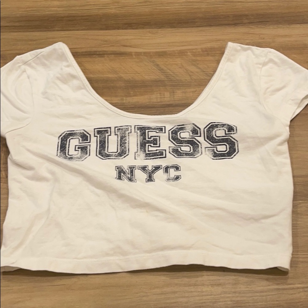 Guess white crop top